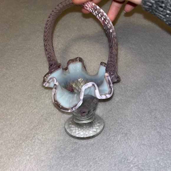 Fenton Other - Floral Fenton Glass Basket
